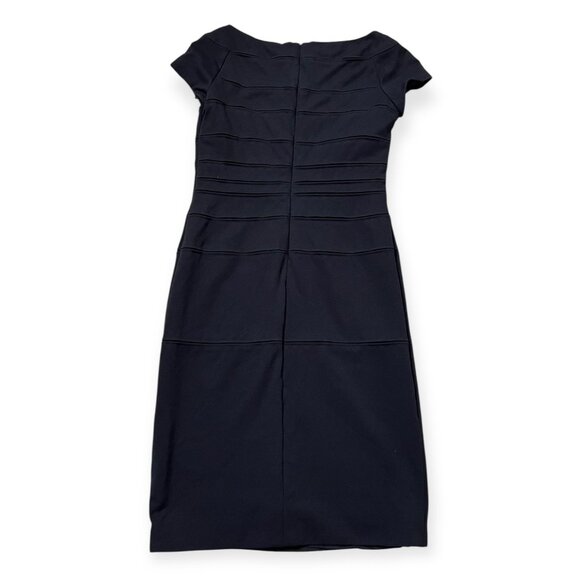 Escada Black Sheath Dress 40/M Cap Sleeve Cocktail Career Party Classic Stretch - Picture 3 of 13